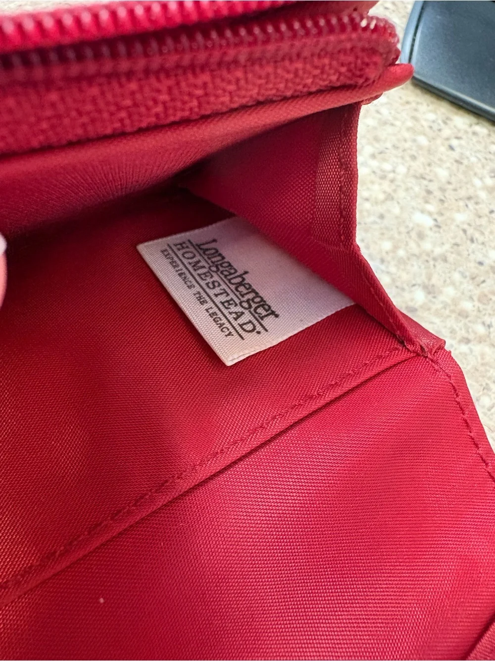 Longaberger Multicolor Striped Canvas Wallet - Red Trim